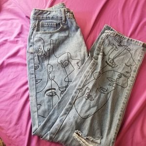 Shein Size M Wide Leg Jeans